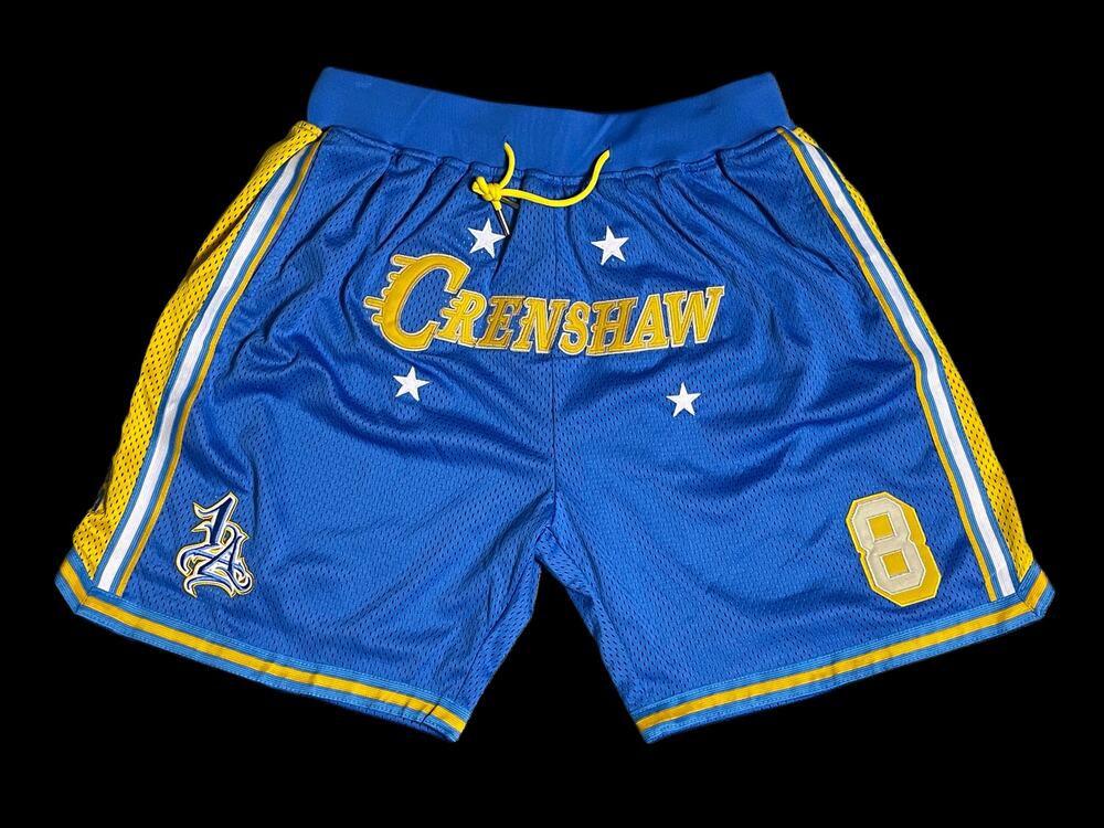 Headgear Classics Kobe Bryant #8 Mamba Crenshaw Satin Basketball Shorts Men's XL